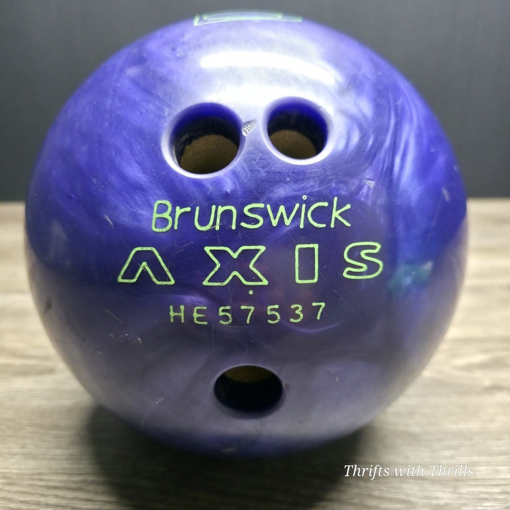 Vintage Brunswick Axis Purple Swirl Bowling Ball With Bag - 8.25lbs